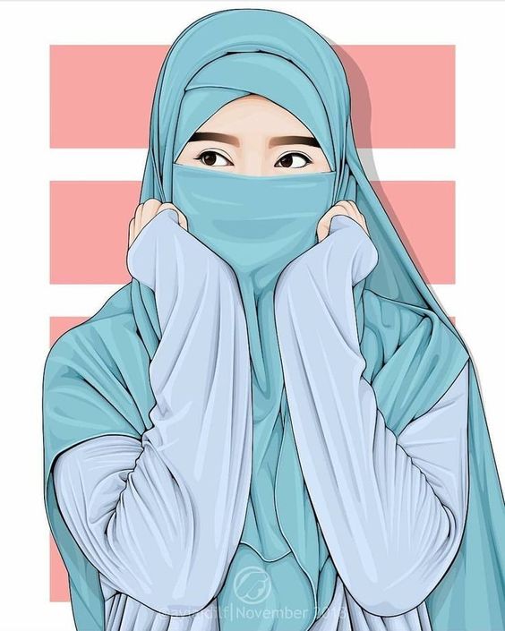 Gambar kartun muslimah bercadar terbaru