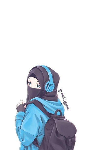 Kartun muslimah keren bercadar