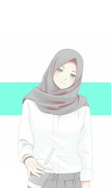 Gambar kartun muslimah berhijab cantik