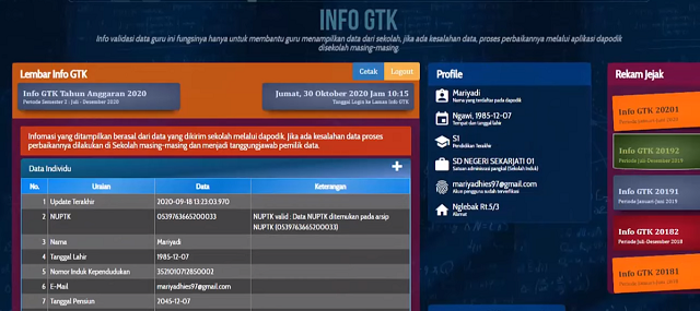 Cara cek info gtk