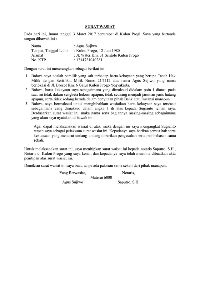 Surat wasiat