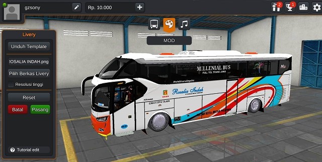 Mod Bussid Bus Rosalia Indah