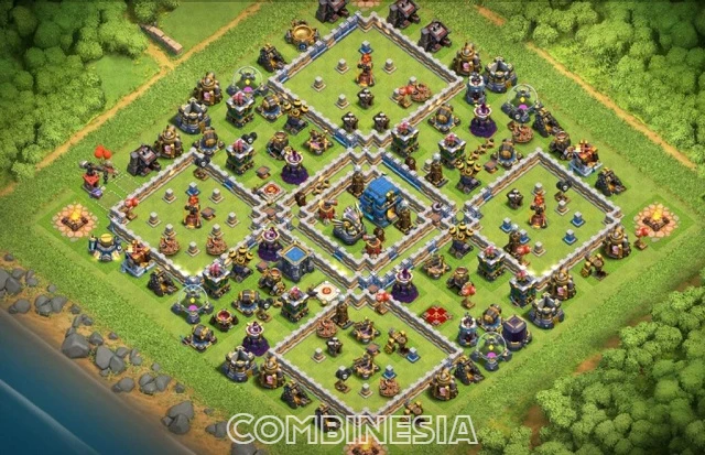 TH12 war base anti electro dragon