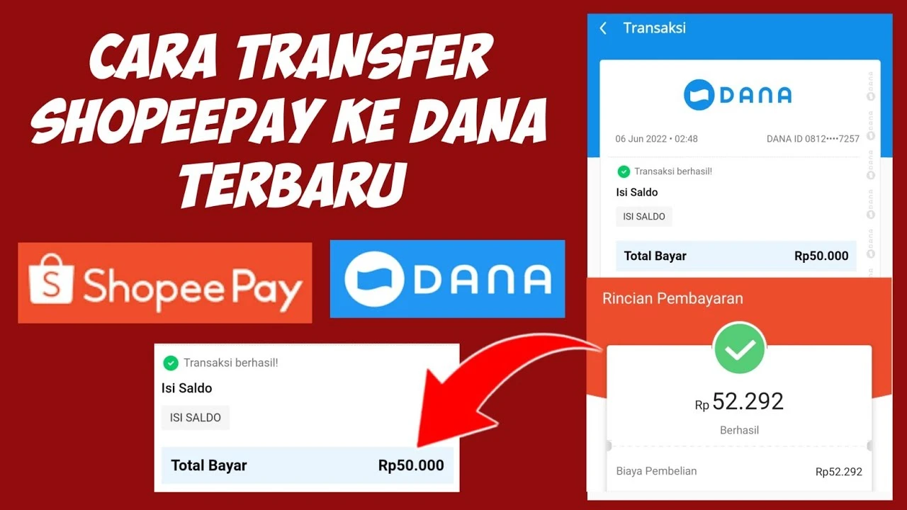 cara transfer shopeepay ke dana